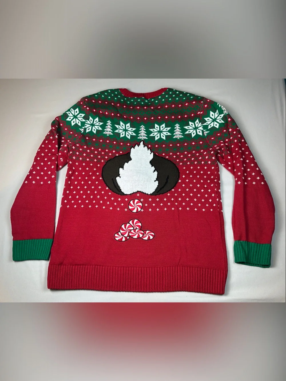 Men’s Funny Ugly Christmas Sweater Red Green Reindeer Pom Pom Rudolph